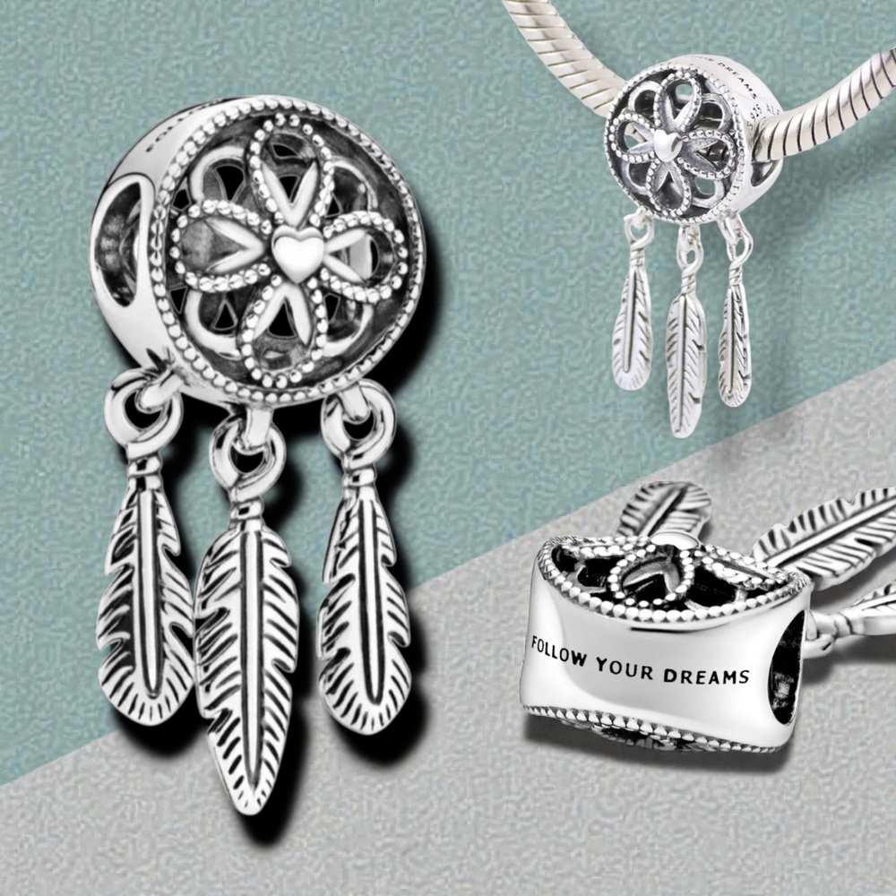 PANDORA Sterling Silver Spiritual Dreamcatcher Charm With Engraving 797200